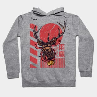 Wildlife Elk Reindeer Japanese Artwork Hoodie